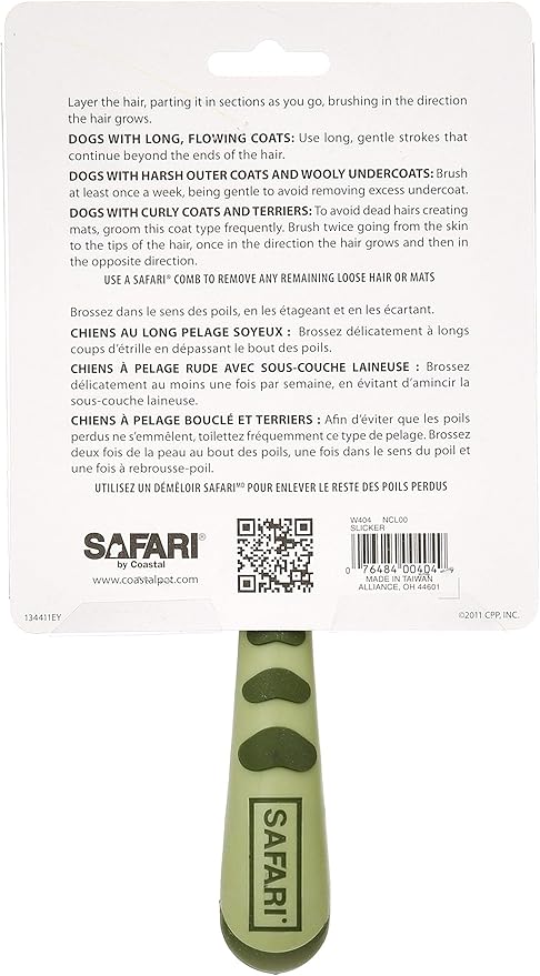 Coastal Pet Safari Dog Soft Slicker Brush - Dog Grooming Brush for Shedding - for Dogs with Short, Medium and Long Hair - Medium - 6.25" x 3.5"
