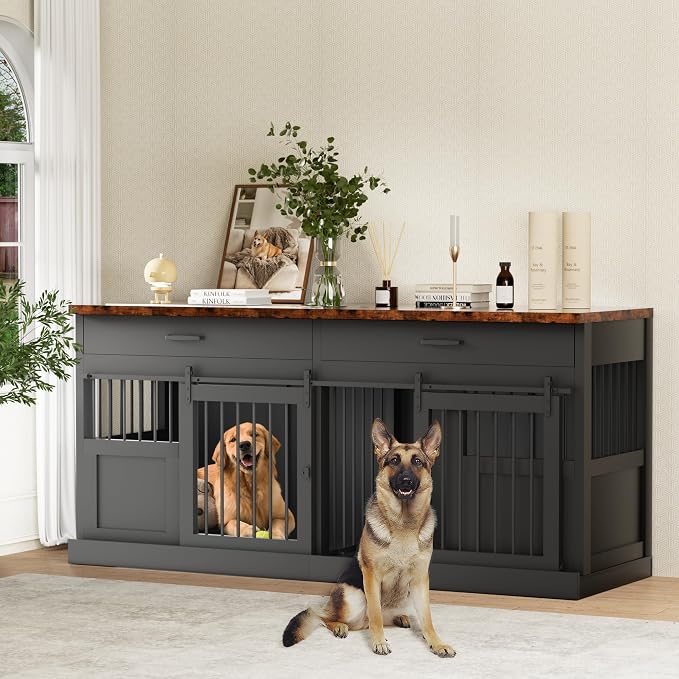 71 inches Dog Crate Furniture Decorative Indoor Dog Kennel Furniture