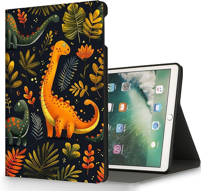 for Microsoft Surface Pro 11/10/9-13" 2024/2022 Tablet Case,Auto Wake/Sleep,Adjustable Stand Protective Cover - Cute Cartoon Dinosaur