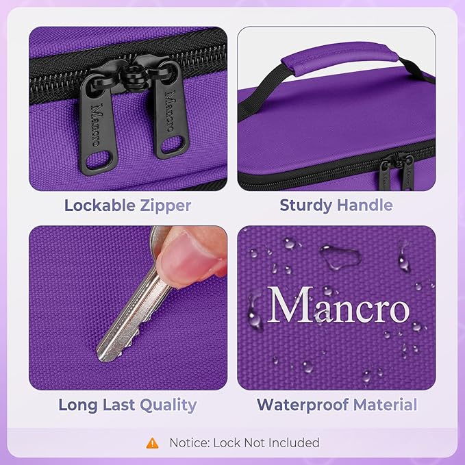 Mancro Dual Layers Medicine Organizer Bag with Lockable Zipper | Pill Bottle Organizer Storage, Medication Bag for Pills, Vitamins, Medical Supplies for Home Storage, College Medicine Kit