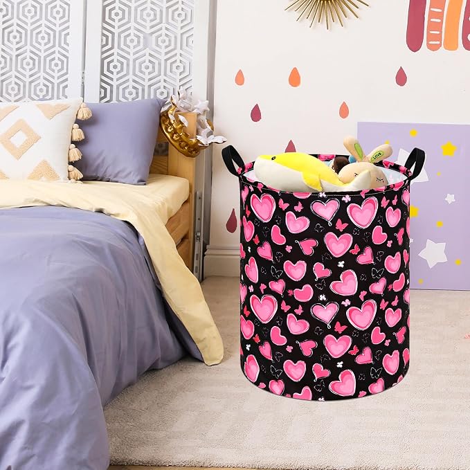MAIZMZ Girls Storage Basket Kids Hamper Storage Bins Organizer Toy Box Large Canvas Waterproof Laundry Basket for Home/Dorm/Kitchen/Pet/Office/Closet/Shelf/Gift Baskets