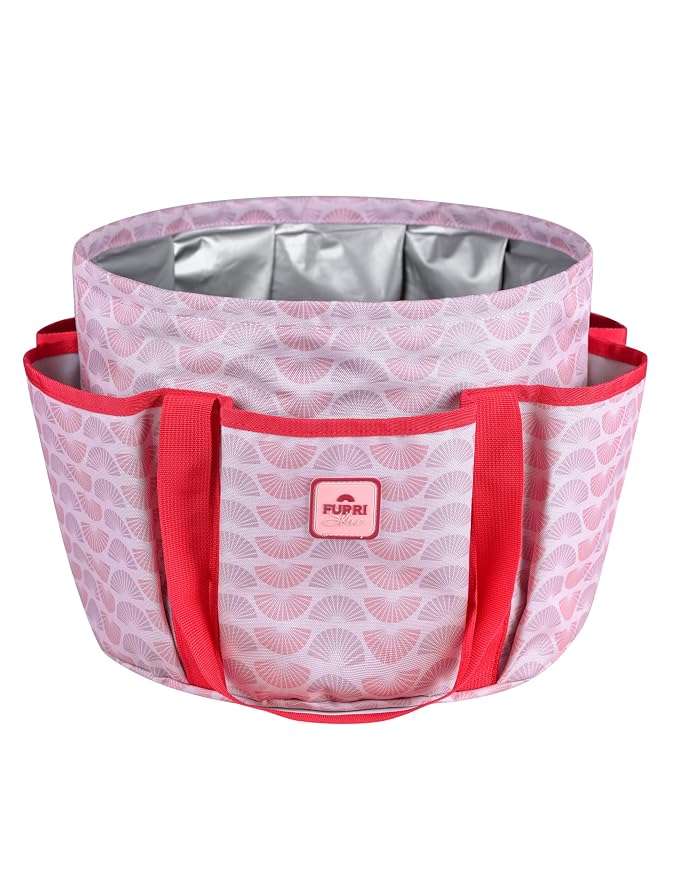 Horse Grooming Tote Bag, Waterproof Grooming Organizer with Multiple Pockets for Brushes & Tools, Stable & Show Use Pink