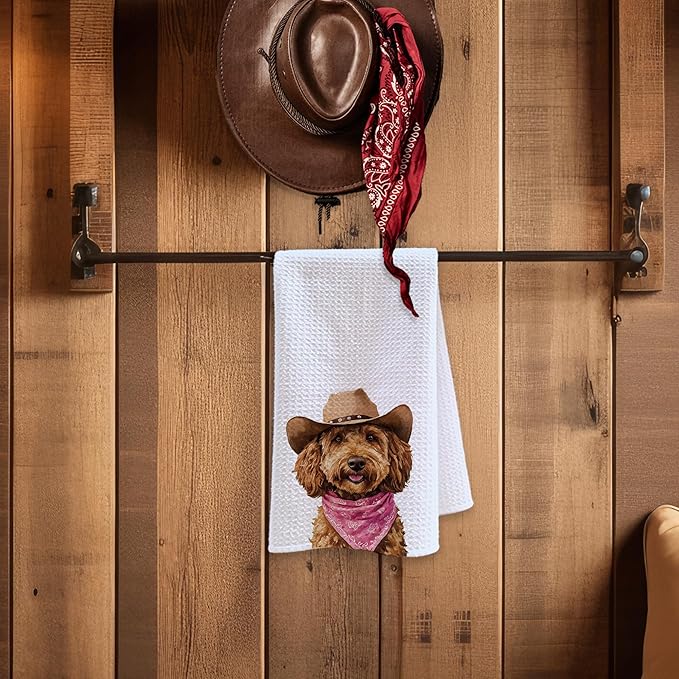 Cabana Bro Poodle Gifts Kitchen Towels, Poodle Gifts for Women Decorative Hand Towels for Bathroom, Funny Western Cowboy Poodles Dish Tea Towels for Kitchen, 16x24 Inch
