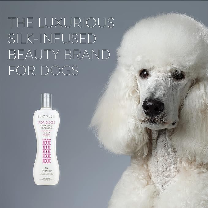 BioSilk for Dogs Silk Therapy Detangling Shampoo, Cleans and Moisturizes, Dematting Shampoo with Silk Proteins and Coconut Oil, No Parabens, pH Balanced, Made in USA, 12 Fl Oz - 6 Pack