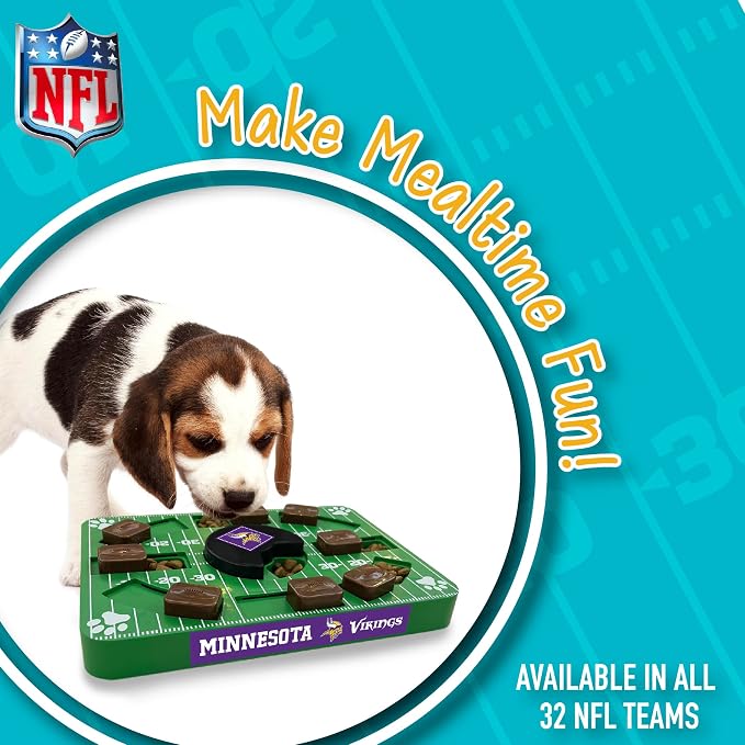 Pets First NFL Minnesota Vikings Puzzle, Interactive Dog Treat Puzzle Toy