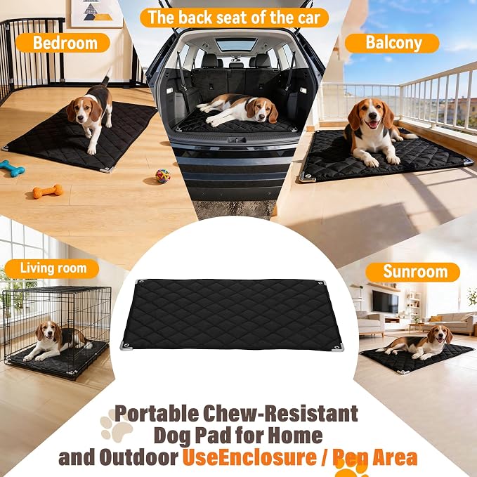 23"x 17"Chew Proof Crate Pad for Aggressive Chewers,Reinforced Metal Edges | 23"x 17",Reinforced Metal Edges and Metal Rings, Suitable for Stubborn Chewers and Puppies in Teething Stage,Small-Sized Dogs