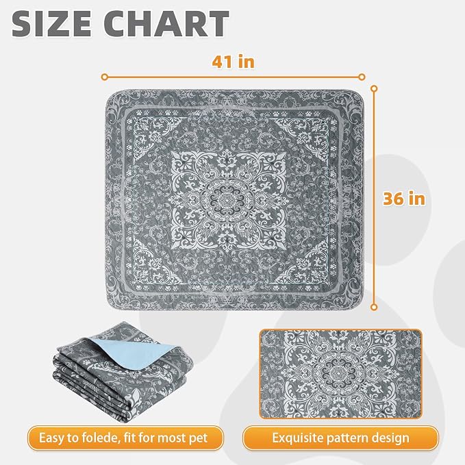 Washable Pee Pads for Dogs, 2 Pack Super Absorbent Reusable Puppy Training Pads Waterproof, Nonslip and Leak-Proof Dog Pee Pads, Large Pet Mats Whelping Pads for Floor, Crate, Couch 36*41