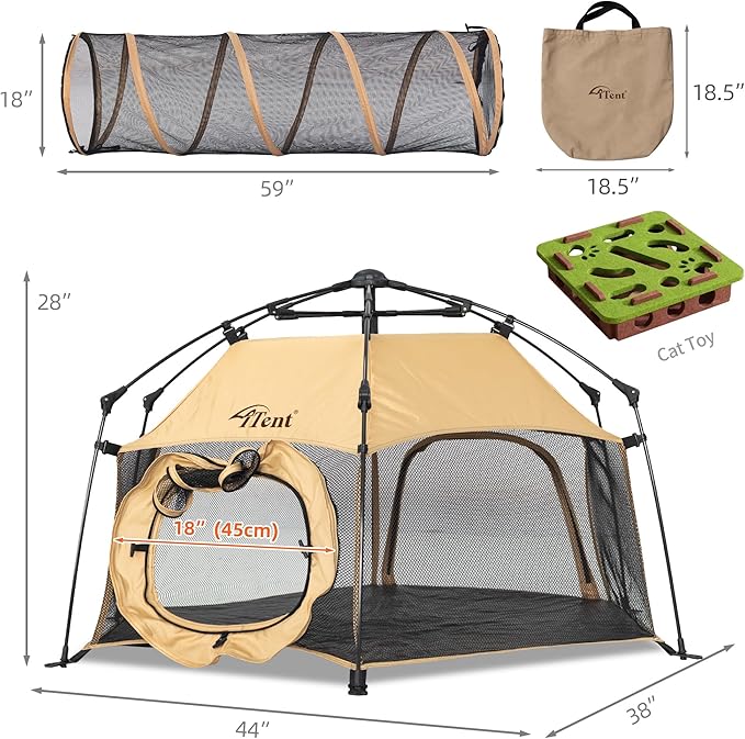 Cat Tent for Indoor and Outdoor Cat Enclosures(Outdoor, Tunnel, and Pet playpen) X-Large Portable Cat Tunnel Play Tents for Cats Rabbits and Small Animals