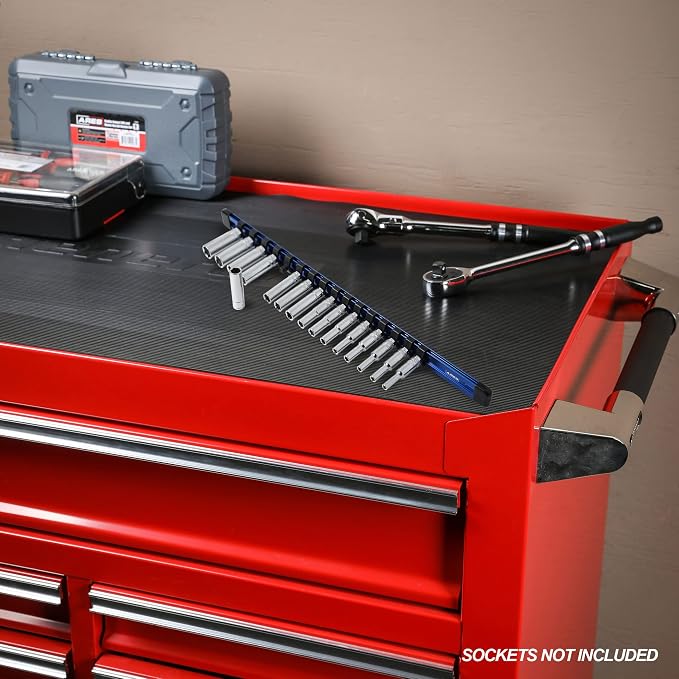 ARES 60042 1/4-In Blue Socket Rail | Part No. 60042; Store up to 16 Sockets and Keep Your Tool Box Organized