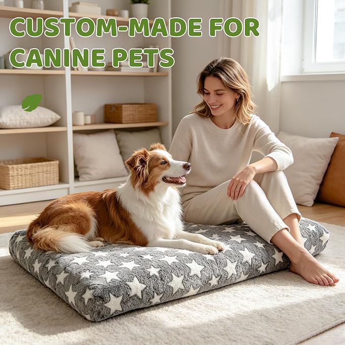 Orthopedic Dog Bed for Large Dogs with Removable Washable Cover | Orthopedic foam support, egg-crate design for joint pain relief, breathable cover, non-slip bottom, crate-friendly travel bed