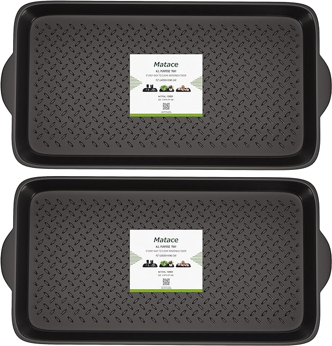 Matace 2 Pack Rubber Small Boot Tray for Entryway,Boot Mat,Shoe Tray,Shoe Mat for Indoor and Outdoor Use, 27.95"x 15.74" (Pack of 2)