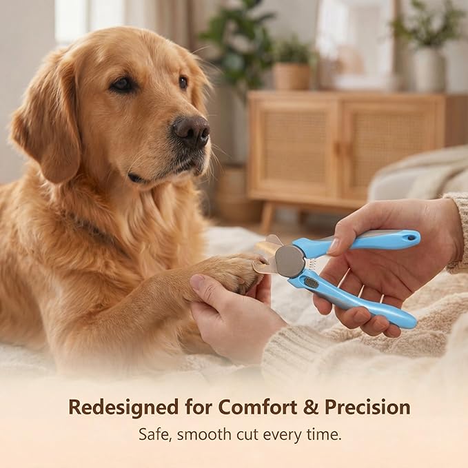 LED Dog Nail Clipper with Light & Safety Guard, Professional Pet Nail Trimmer with Quick Sensor, Extra Sharp for Thick Nails, for Large & Small Dogs and Cats (Medium-Large with LED)
