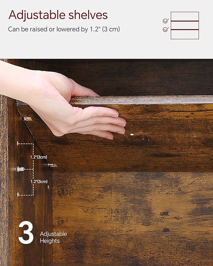 SUNMORY 6 Tier Tree Bookshelf, Tall Small Bookcase with Storage Cabinet | Modern Narrow Bookshelves Organizer, Floor Standing Book Case Shelf for Bedroom Living Room Home Office Corner, Rustic Brown