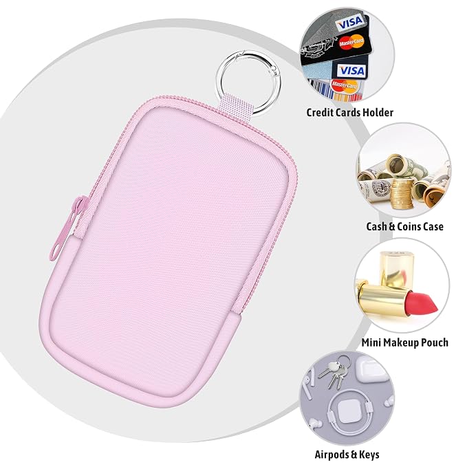 Hand Sanitizer Holder, PK Spray Case Zippered Pouch | Keychain, Travel Size, Cute Fashion Accessory with Snap Hook, for Glow Mist and Power Mist 1FL OZ, Mini Small Pocket Clip on