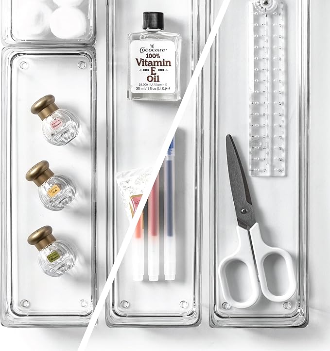 Bino 4-Piece Drawer Bin Set | THE MODULAR | Bathroom & Desk Drawer Organizer Bins - Large
