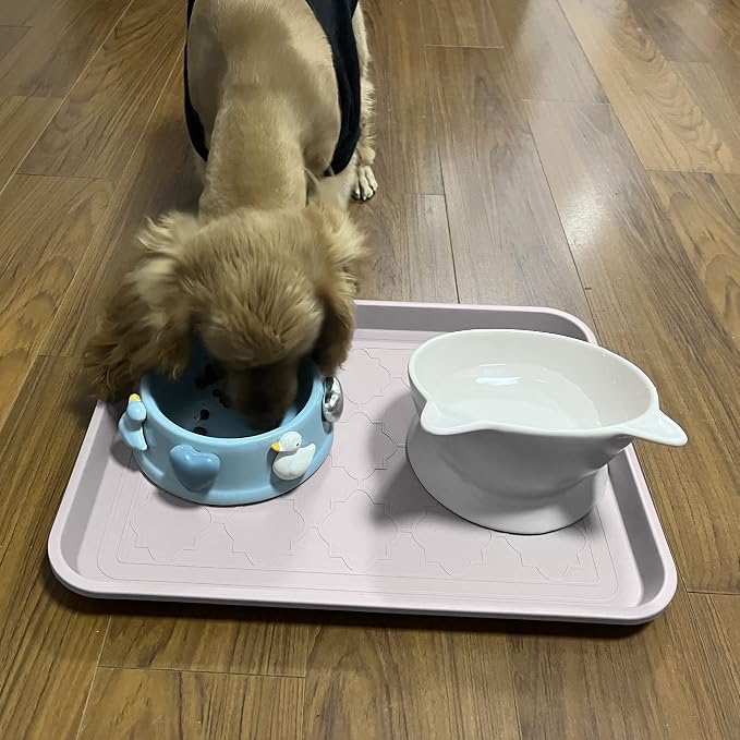 WATANIYA PET Boot Tray and Multi-Purpose Mat, 2 Packs in 16.7"x12.8", Waterproof, Raised Edge for Boots, Shoes and Pets Indoor/Outdoor