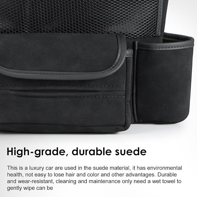 Leather Car Seat Organizer for Handbag/Purse – Fits Between Front Seats, Holds Wallet, Phone & Essentials. (Modle A/Black)