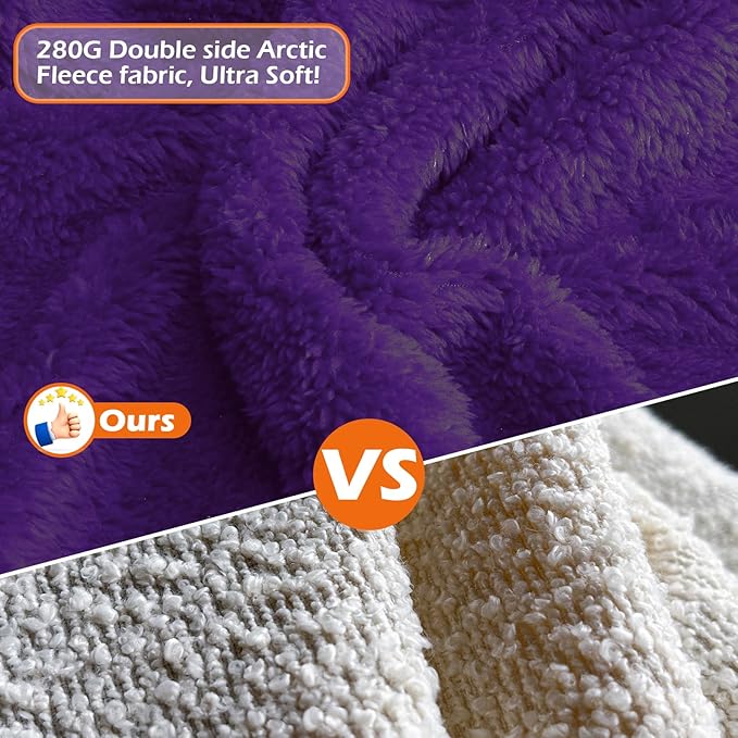 EXPAWLORER Soft Dog Bathrobe with Hood, Super Absorbent & Quick-Drying Dog Towels, Cozy Drying Coat for After Bath,Swimming, Purple XXL