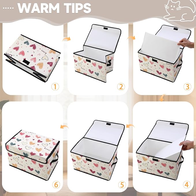 Stackable Clothes Storage Bins with Lids 3 Pack | Closet Organizers Fabric Box for Home and Office,Blanket Clothes Organizers,Under Bed Storage Containers