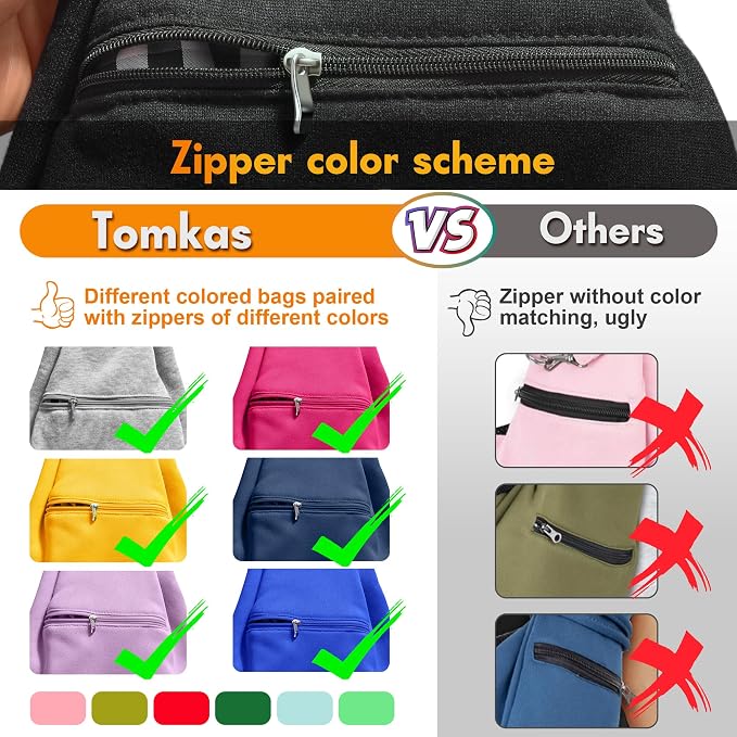 Tomkas Dog Cat Carrier Sling Zip Pocket & Adjustable Strap(M,Light Purple)
