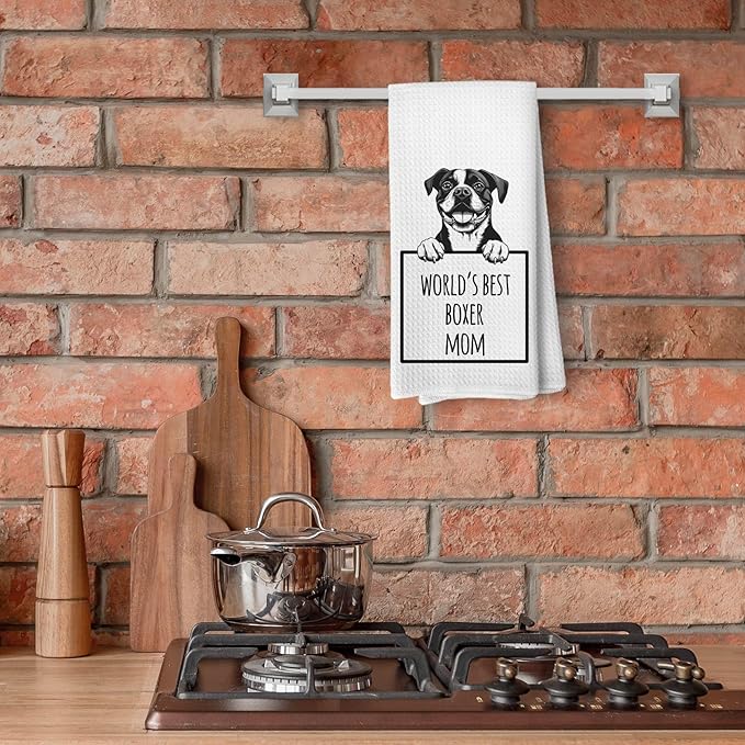 Funny Boxer Dog Kitchen Towels and Dishcloths, Boxer Dog Gifts for Women, Gifts for Pet Lovers Drying Cloth Hand Towels for Bathroom Kitchen Decor, 16x24 Inches