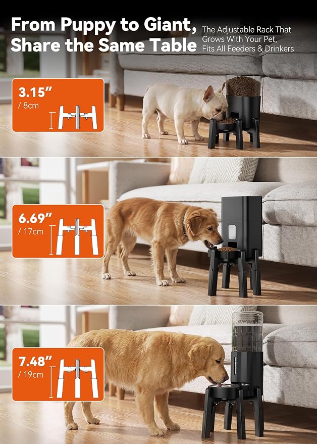 CZPET Dog Water Dispenser Stand Extra Large Holder [Stand Only] | Suitable for Pet Automatic Feeders, Size and Height Adjustable, Elevated Stand for Pet Feerders of Large Dogs