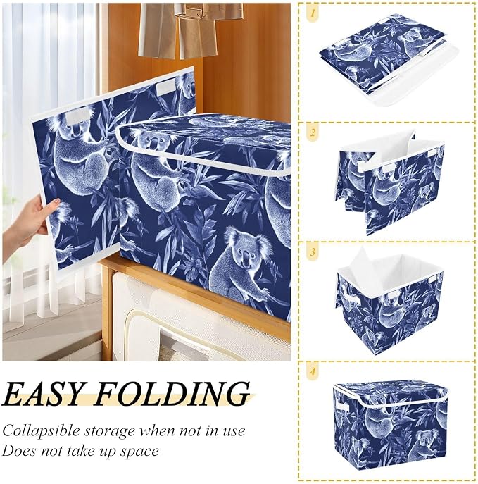 Art Koala Royal Blue Storage Containers Containers For Organizing With Lid Handle for Pack Living Room