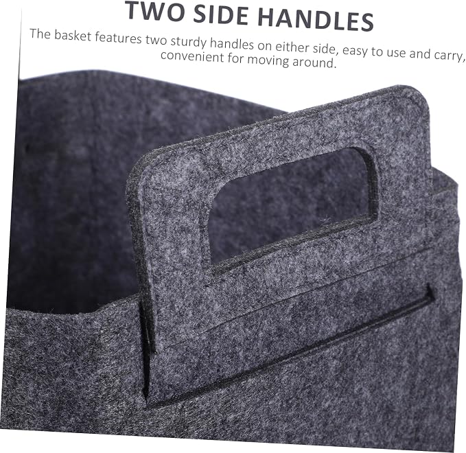 Mobestech Dog Toy Storage Basket Felt Pet Toy Organizer Two Side Handles Thick Material for Easy Use Versatile for Living Room Bedroom and Outdoor Activities