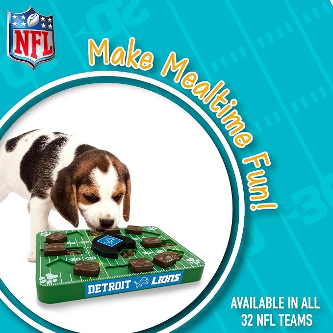 Pets First NFL Detroit Lions Puzzle Toy, Puzzle Treat Dog Toy, Interactive Dog Treat Toy, Dog Puzzle