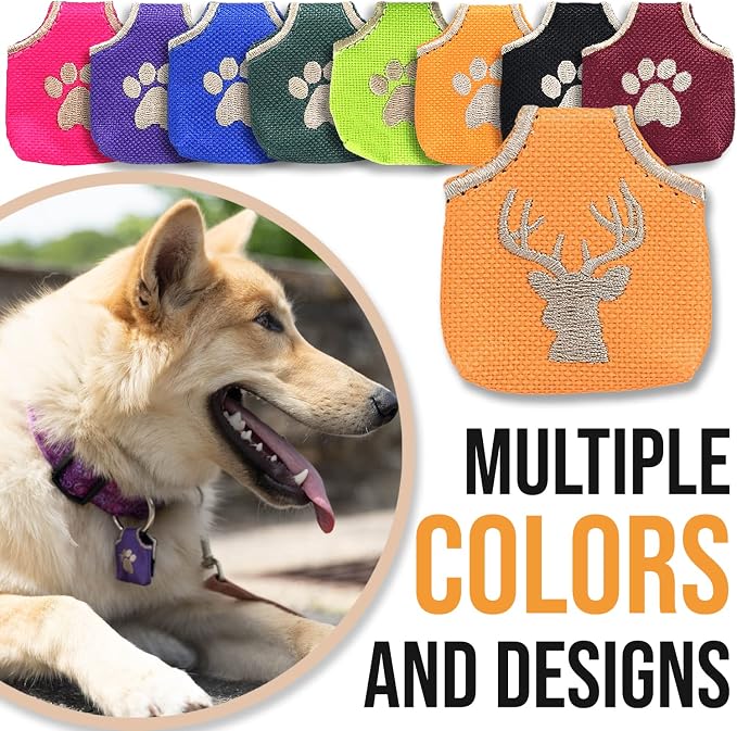 Woofhoof Dog Tag Cover (Orange Deer Head)