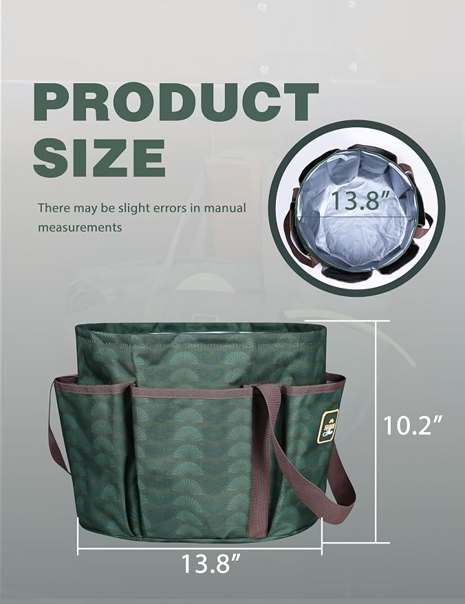 Horse Grooming Tote Bag, Waterproof Grooming Organizer with Multiple Pockets for Brushes & Tools, Stable & Show Use Green