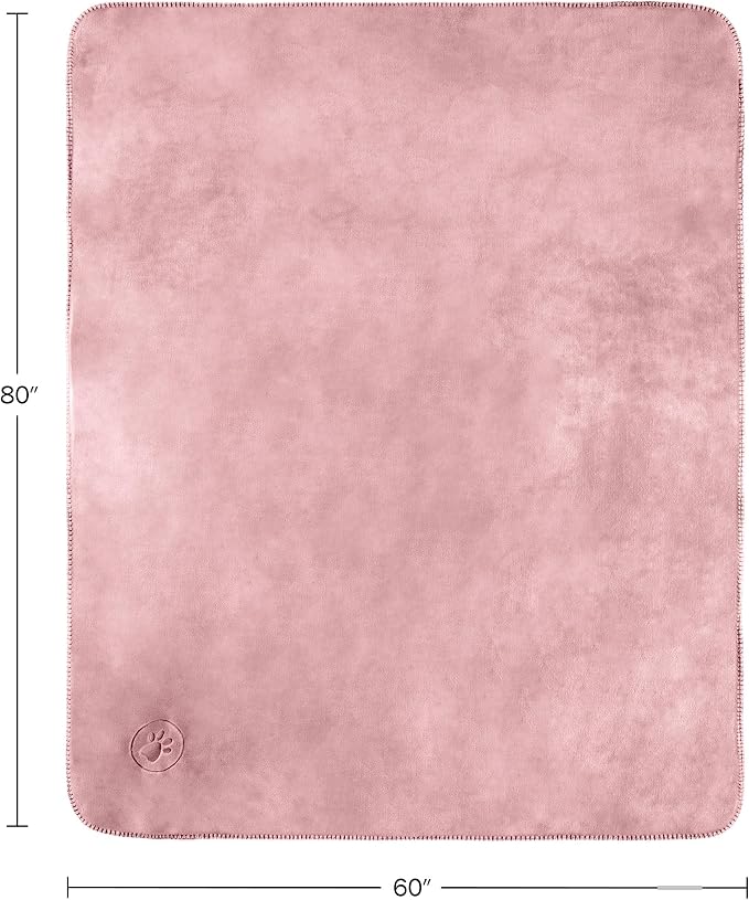PETMAKER Dog Blanket, Pink, 60” x 80” | Reversible Sherpa Blanket - Throws for Bed, Couch, Crate, or Car - Machine Washable Puppy Essentials
