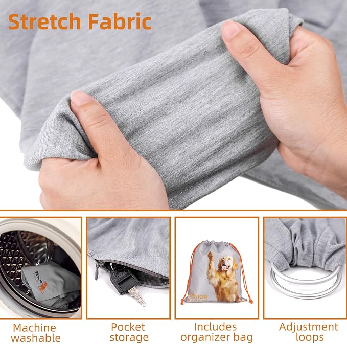 Dog Sling Carrier for Small Dogs, Adjustable Cat Sling Carrier, Light Gray | Hands-Free Front Carry Chest, Soft Breathable Fabric Wrap, Puppy/Kitten/Pets Up to 15 lbs, Machine Washable, Anti-Anxiety