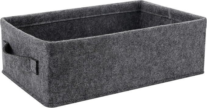 Small Storage Basket Modern Storage Baskets Felt Collapsible Baskets Storage Bins for Cellphone Earphone Chargers Cables Make Up Hair Supplies Fabric Drawers Storage Basket Cute Bin