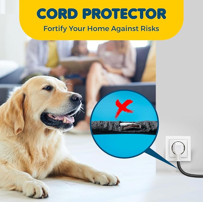 SunGrow Dog and Cat Cord Protector, 0.25 Inch Opening Diameter, Dog, Cat, Ferret Cord Protector from Wire Chew, Cable Protector Tubing, Stop Chewing Cable Management Sleeve, 5 Feet