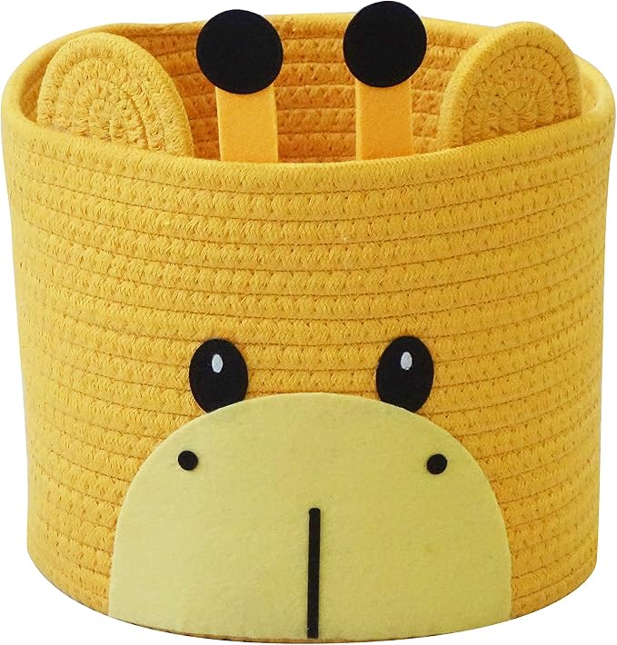 T&T Homewares Small Giraffe Baskets for Baby Diaper Organizer, Nursery Storage Room Decor, Kids Room Organizer, Cat Dog Toy Storage
