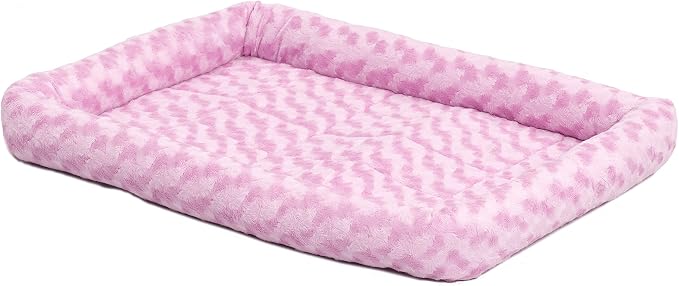 MidWest Homes for Pets QuietTime Fashion XS Dog Bed - Pink Faux Fur Bolster, Ultra-Soft and Machine Washable, Fits 22-Inch Crates and Carriers, for Small Dogs and Cats
