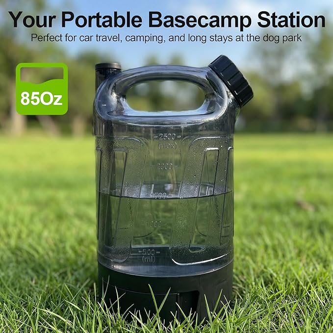 Portable Dog Travel Water Bottle 84 oz, Large Dog Water Bottle Bowl Dispenser, Leak Proof Pet Water Bottle for Dogs, Camping Hiking Walking Beach Car Outdoor Essentials