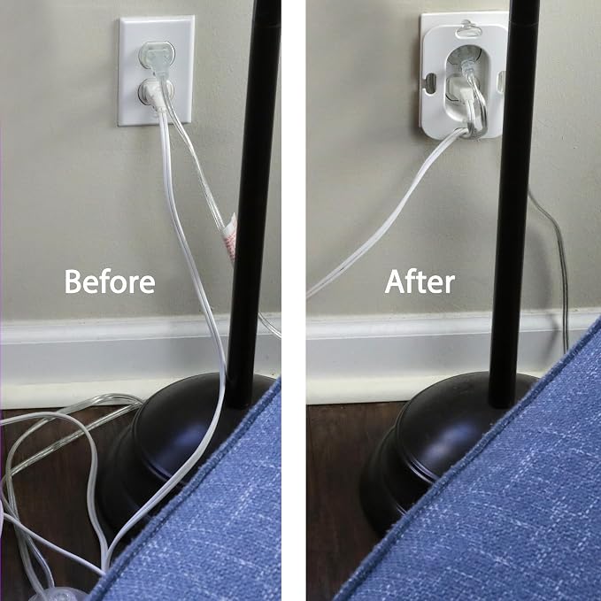 Cord Minder Organizer for Appliances & Charging Cords, 4 Pack | Countertops & Desktops, Electrical Cord Winder & Wrapper, Outlet Covers, Model CORDMIND4