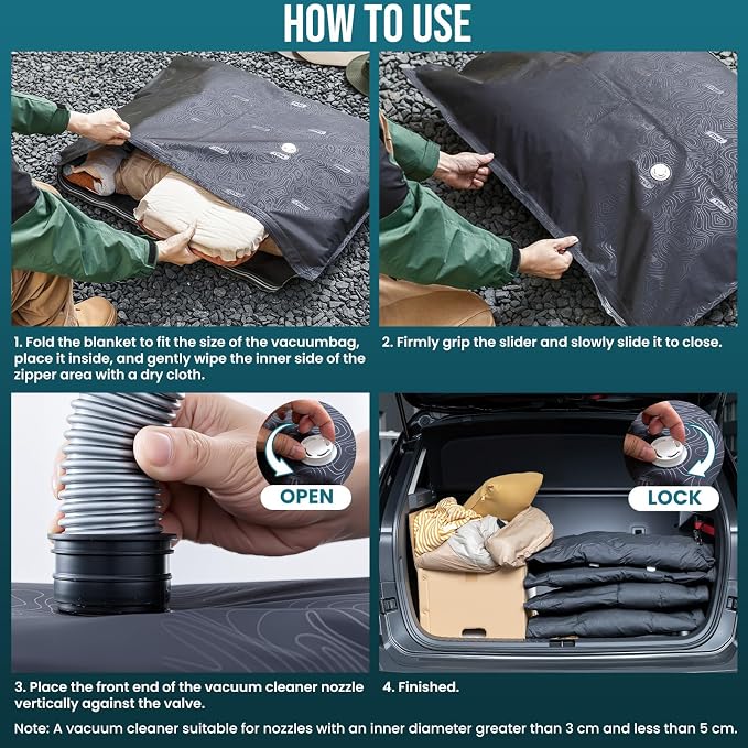 TAILI 5 Pack Outdoor Vacuum Storage Bags,Travel Compression Bags 39x29 inch | Tear-Proof Vacuum Seal for Camping, Cushion, Clothing, Waterproof, Wearproof, Punctureproof