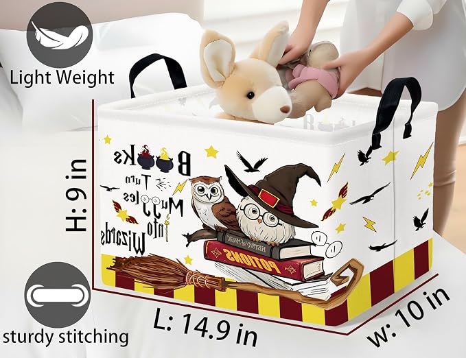 Large Magic Nursery Baby Basket Collapsible Kids Toy Storage Bin Gift Box Room Decor (Brown Owl)