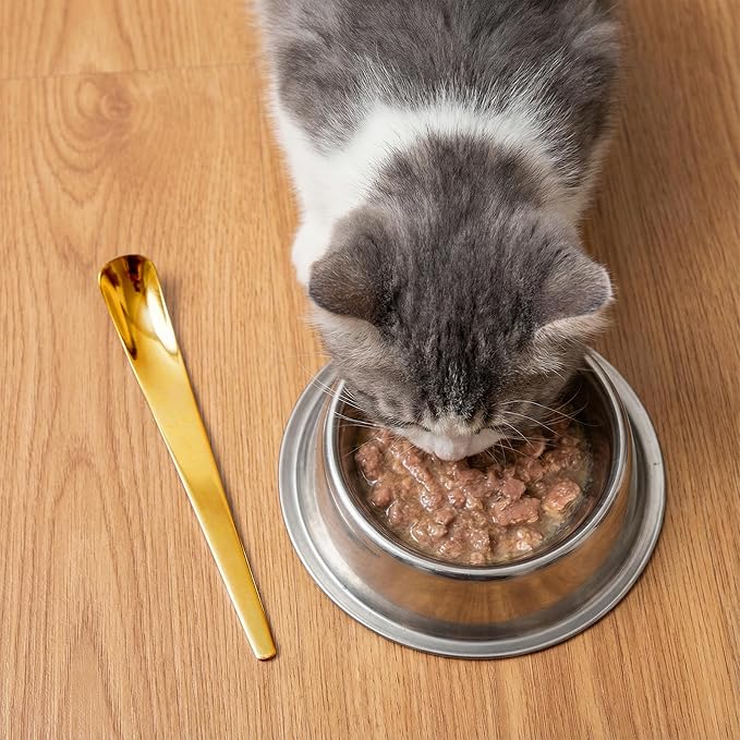 2 Pcs Dog Cat Spoon Pet Can Spoons Can Scoop Pet Feeding Spoon | Stainless Steel, Portable, Long Handle, Food Scoop, Wet Food Storage Feeder, for Wet Foods and Cans