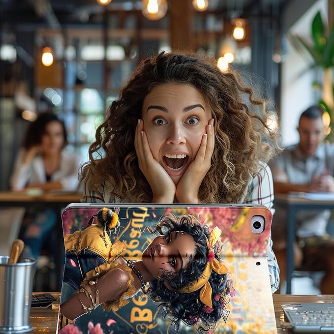 for Microsoft Surface Go 4/3/2/1-10.5" 2021 Tablet Case,Auto Wake/Sleep,Adjustable Stand Protective Cover - Girl Bee