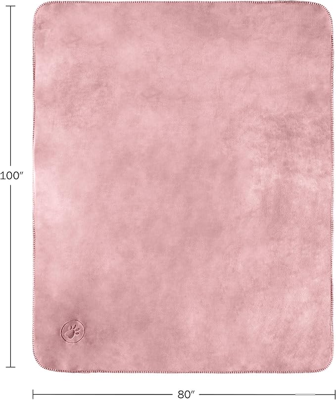 PETMAKER Dog Blanket, Pink, 80” x 100” | Reversible Sherpa Blanket - Throws for Bed, Couch, Crate, or Car - Machine Washable Puppy Essentials