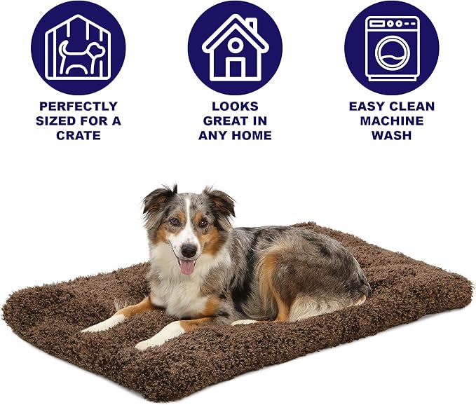 MidWest Homes for Pets Large QuietTime Deluxe Coco Chic Pet Bed, Ultra-Soft & Overstuffed, Machine Washable, Fits 42-inch Crate