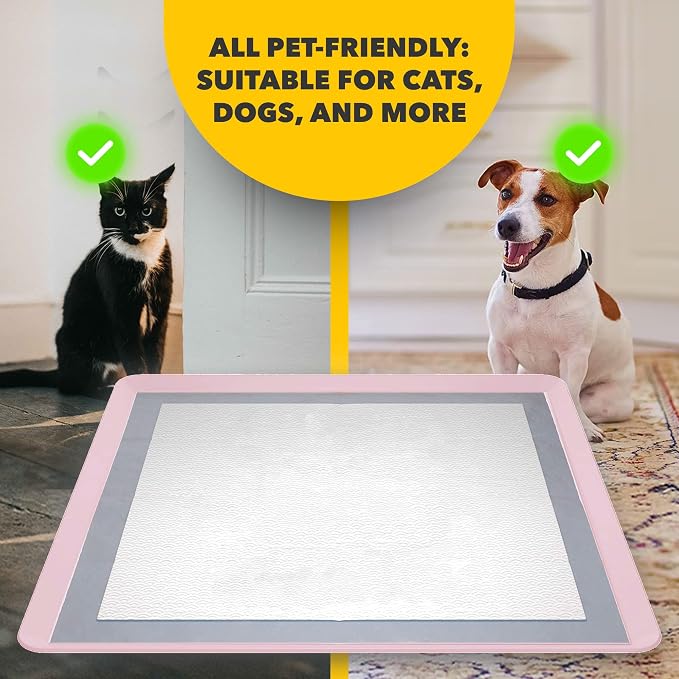 Dog Pee Pad Holder - Fits Up to 24” x 24” Pee Pad - 1 Pack - Rose | Stable Grip, Raised Edges, Quick-Wipe Silicone Surface Dog Potty Tray Holder for Indoor Flooring Protection