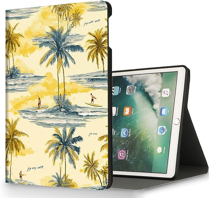 for Microsoft Surface Go 4/3/2/1-10.5" 2021 Tablet Case,Auto Wake/Sleep,Adjustable Stand Protective Cover - Palm Surf Print