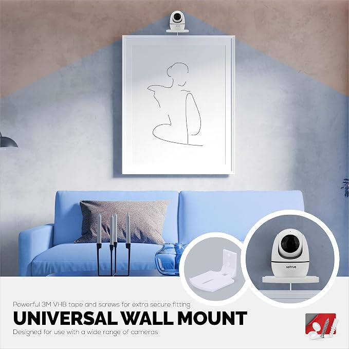 Screwless Wall Mount Small Shelf for Baby Monitors, Security Cameras, Speakers, Decor, Plants & More, Strong VHB Adhesive with Screw in Option, Easy to Install, No Mess Shelves by Brainwavz