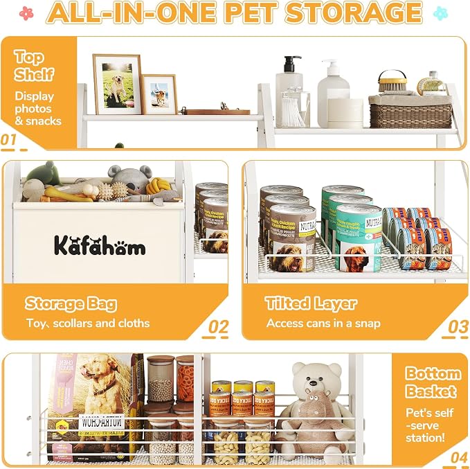 Dog Toy Basket, Dog Toy Box for Living Room Area, Dogs Toy Bin with Storage Organizer, All-in-One Cat Stuff Box & Essential Holder with Can Dispenser, Great Gift for Pet Lovers