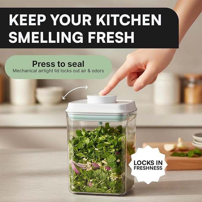 Bop Top Airtight Food Storage Containers | Pop-Top Lid | 6 Cups / 50 Oz | kitchen canister set, for flour, sugar, snacks, pasta, baking